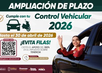 Puebla amplía plazo del control vehicular hasta abril